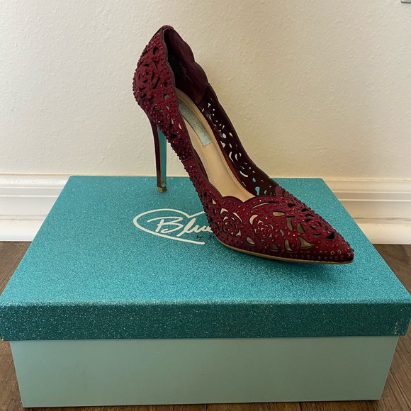 Betsey Johnson Shoes - Betsey Johnson Maroon Rhinestone Heels